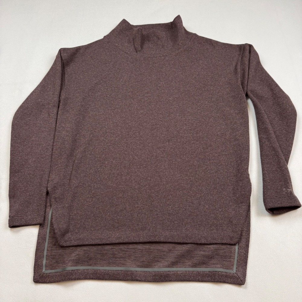 Arcteryx Estella Sweater Womens S Brown Heather Mock Neck Fleece Pullover 27797